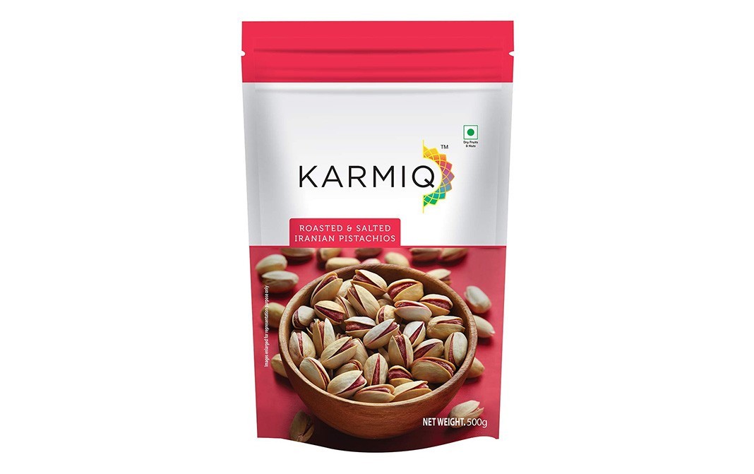 Karmiq Roasted & Salted Iranian Pistachios   Pack  500 grams